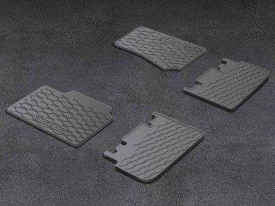 Genuine Mopar Rubber Mats First & Second Rows Black 